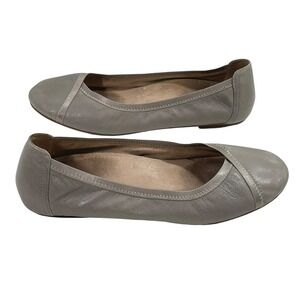 Vionic Carol Ballet Flats Womens Size 10 Gray Leather Round Toe‎ Comfortable